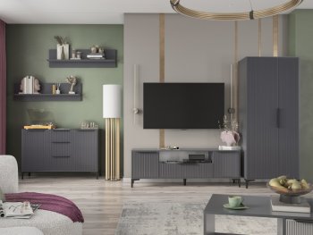 Стенка Кимберли графит, модульная (Handis) в Новоуральске - novouralsk.mebel-e96.ru