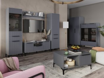 Стенка Кимберли графит, модульная (Handis) в Новоуральске - novouralsk.mebel-e96.ru