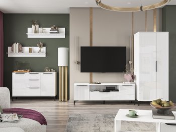 Стенка Кимберли белый, модульная (Handis) в Новоуральске - novouralsk.mebel-e96.ru