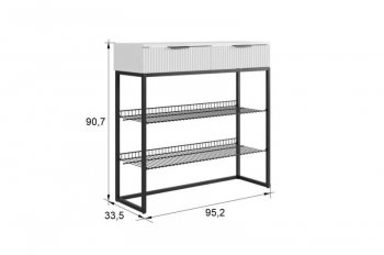 Обувница Классная 1 (белое дерево/белый матовый/черный муар​​​​​​​) (Мебельсон) в Новоуральске - novouralsk.mebel-e96.ru