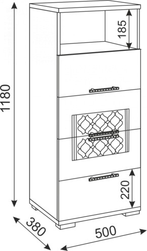 Комод малый Тиффани М10 (Риннер) в Новоуральске - novouralsk.mebel-e96.ru