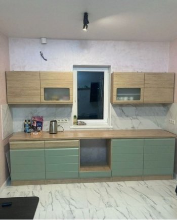 Кухонный гарнитур 3000 мм Кремона фисташка (Росток) в Новоуральске - novouralsk.mebel-e96.ru