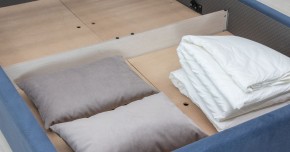 Кровать с подъемным механизмом Мелисса 1400 (серо-синий) (НиК) в Новоуральске - novouralsk.mebel-e96.ru