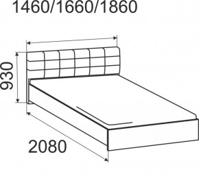 Кровать интерьерная Лита с латами 1400*2000 в Новоуральске - novouralsk.mebel-e96.ru