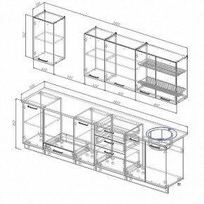 Кухонный гарнитур Жемчуг 2800 в Новоуральске - novouralsk.mebel-e96.ru