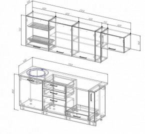 Кухонный гарнитур Лофт 2550 в Новоуральске - novouralsk.mebel-e96.ru