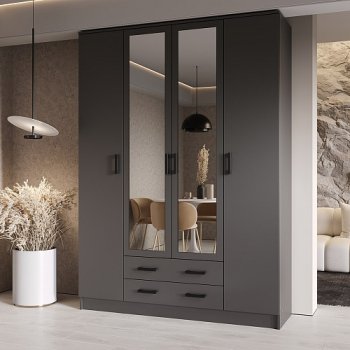 Шкаф Квадро 1600 мм Графит (Эра) в Новоуральске - novouralsk.mebel-e96.ru