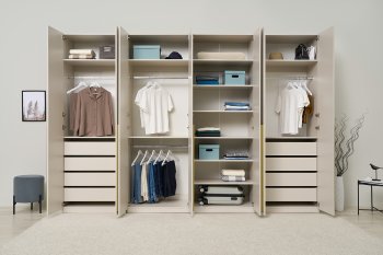 Гардеробная/шкаф 3200 мм Ларго №2 Кашемир (Миф) в Новоуральске - novouralsk.mebel-e96.ru