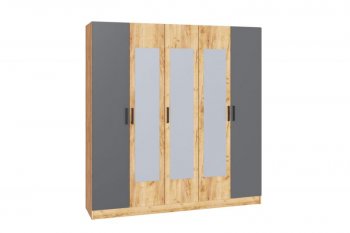 Шкаф 2000 мм Ларс крафт/графит (Микон) в Новоуральске - novouralsk.mebel-e96.ru