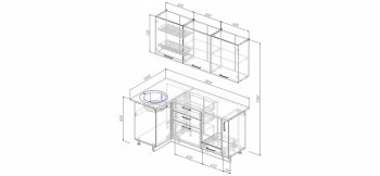 Угловой кухонный гарнитур Латте 1800х1000 мм в Новоуральске - novouralsk.mebel-e96.ru