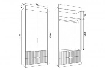 Шкаф Лавис ШД 900.1, белый софт (ДСВ) в Новоуральске - novouralsk.mebel-e96.ru