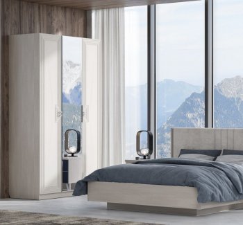 Шкаф распашной 1400 мм Лежер ШК-3103 холст белый (СанТан) в Новоуральске - novouralsk.mebel-e96.ru