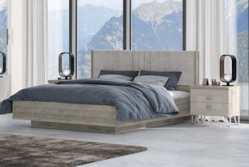 Кровать 1600 мм Лежер КР-311-16-16 дуб серый/велюр Missoni 18 (Сантан) в Новоуральске - novouralsk.mebel-e96.ru