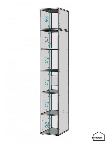Шкаф с антресолью 400 мм Linnea MHR-1A-2 2450х400х510 (Графит-М 11.1.25) в Новоуральске - novouralsk.mebel-e96.ru