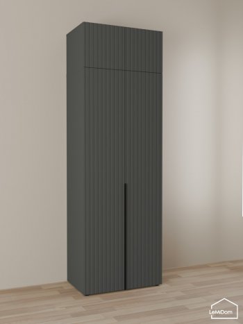 Шкаф с антресолью 800 мм Linnea MHR-2A-2 2450х800х510 (Графит-М 11.1.25) в Новоуральске - novouralsk.mebel-e96.ru