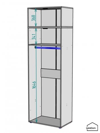 Шкаф с антресолью 800 мм Linnea MHR-2A-1 2450х800х510 (Графит-М 11.1.25) в Новоуральске - novouralsk.mebel-e96.ru