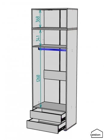 Шкаф с антресолью 800 мм Linnea MHR-2A-3 2450х800х510 (ДВ-М 11.1.25) в Новоуральске - novouralsk.mebel-e96.ru