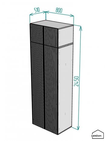 Шкаф с антресолью 800 мм Linnea MHR-2A-3 2450х800х510 (ДВ-М 11.1.25) в Новоуральске - novouralsk.mebel-e96.ru