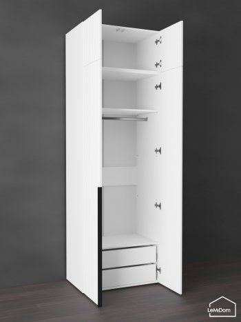 Шкаф с антресолью 800 мм Linnea MHR-2A-3 2450х800х510 (Белый-М 11.1.1) в Новоуральске - novouralsk.mebel-e96.ru