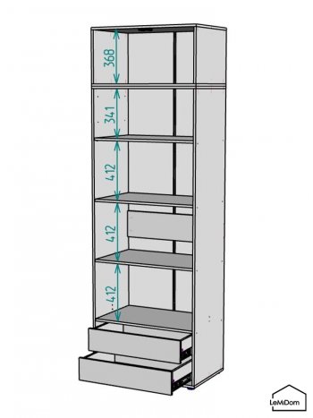 Шкаф с антресолью 800 мм Linnea MHR-2A-4 2450х800х510 (Графит-М 11.1.25) в Новоуральске - novouralsk.mebel-e96.ru