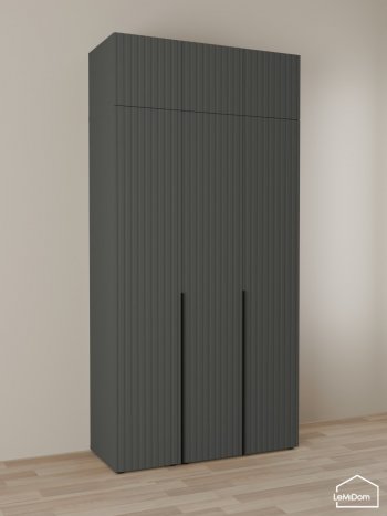 Шкаф с антресолью 1200 мм Linnea MHR-3A-1 2450х1200х510 (Графит-М 11.1.25) в Новоуральске - novouralsk.mebel-e96.ru