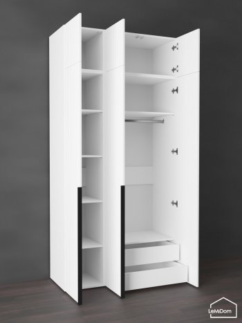 Шкаф с антресолью 1200 мм Linnea MHR-3A-2 2450х1200х510 (Белый-М 11.1.2) в Новоуральске - novouralsk.mebel-e96.ru