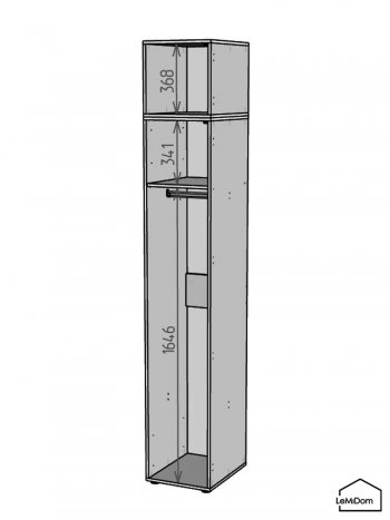 Шкаф с антресолью 400 мм Linnea MHR-1A-1 2450х400х510 (ДВ-М 11.1.25) в Новоуральске - novouralsk.mebel-e96.ru