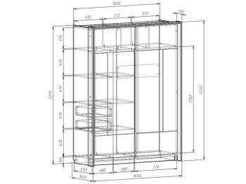 Шкаф-купе 1600 мм Либерти (Росток) в Новоуральске - novouralsk.mebel-e96.ru