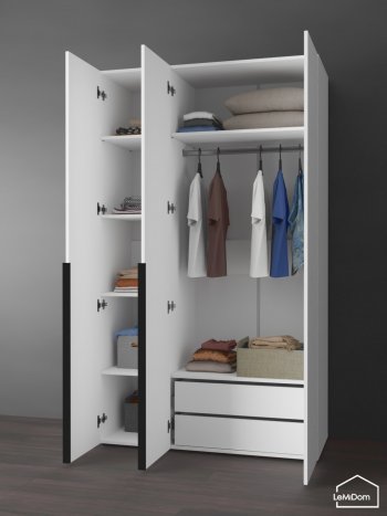 Шкаф Linnea MHR-3-2 2050х1200х510 (Белый-М 11.1.2) в Новоуральске - novouralsk.mebel-e96.ru