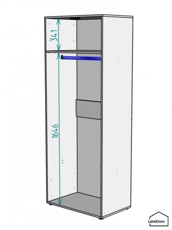 Шкаф Linnea MHR-2 2050х800х510 (Белый-М 11.1.1) в Новоуральске - novouralsk.mebel-e96.ru