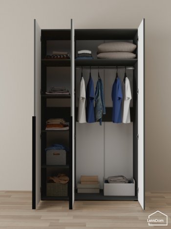 Шкаф Linnea MHR-3-1 2050х1200х510 (Графит-М 11.1.25) в Новоуральске - novouralsk.mebel-e96.ru