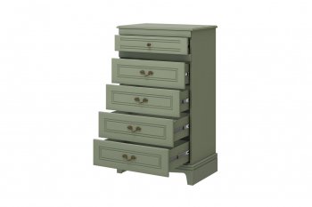Комод 5 ящиков Лорето зеленый самшит (БМ) в Новоуральске - novouralsk.mebel-e96.ru