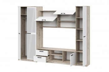 Стенка Марта-12 дуб крафт серый/белый (ИЦ) в Новоуральске - novouralsk.mebel-e96.ru