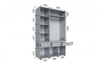 Шкаф 1500 мм Мерида серый камень/графит (Микон) в Новоуральске - novouralsk.mebel-e96.ru