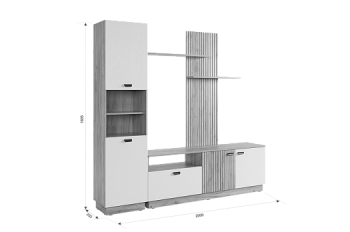 Стенка Моди К1 (Мебельсон) в Новоуральске - novouralsk.mebel-e96.ru