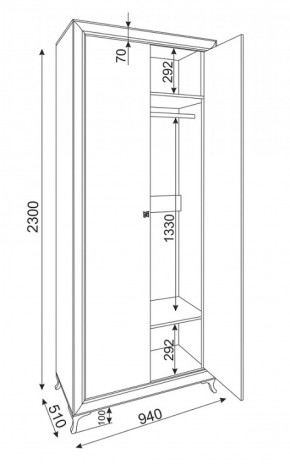 Шкаф 2-х дверный Саванна М25 (Риннер) в Новоуральске - novouralsk.mebel-e96.ru