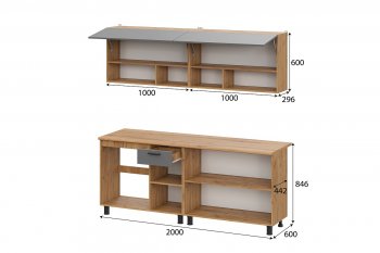 Кухонный гарнитур Монако 2000 мм графит (СВ) в Новоуральске - novouralsk.mebel-e96.ru