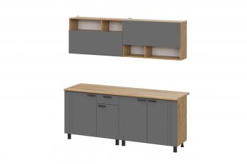 Кухонный гарнитур Монако 2000 мм графит (СВ) в Новоуральске - novouralsk.mebel-e96.ru