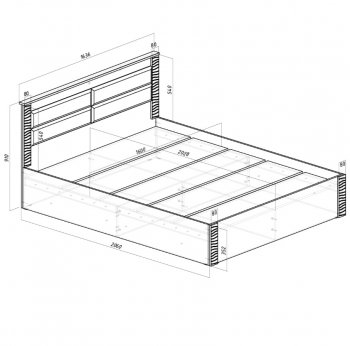 Кровать двуспальная Монако КР-16 кашемир (БТС) в Новоуральске - novouralsk.mebel-e96.ru