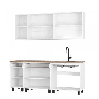 Кухонный гарнитур Монтана 2000 мм белый/графит (БТС) в Новоуральске - novouralsk.mebel-e96.ru