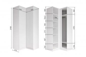 Угловой шкаф Мори белый (ДСВ) в Новоуральске - novouralsk.mebel-e96.ru
