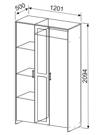 Шкаф распашной 1200 мм Дольче (СВ) в Новоуральске - novouralsk.mebel-e96.ru