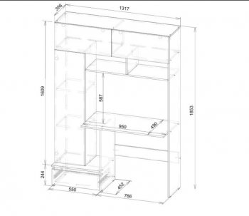 Стол компьютерный Некст-1 + Шкаф (СВ) в Новоуральске - novouralsk.mebel-e96.ru