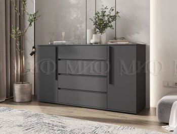 Комод 2 двери 4 ящика (1600) Норд, графит (Миф) в Новоуральске - novouralsk.mebel-e96.ru