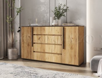 Комод 2 двери 4 ящика (1600) Норд, крафт (Миф) в Новоуральске - novouralsk.mebel-e96.ru