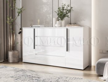 Комод 2 двери 4 ящика (1600) Норд, белый (Миф) в Новоуральске - novouralsk.mebel-e96.ru