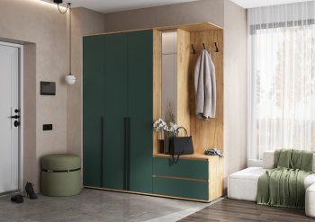 Прихожая Норд+Шкаф 1200, крафт/изумруд (Миф) в Новоуральске - novouralsk.mebel-e96.ru