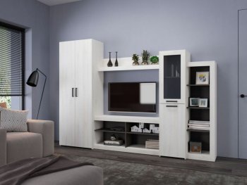 Стенка OSKAR4 сосна белая (Генезис) в Новоуральске - novouralsk.mebel-e96.ru