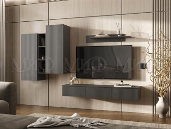 Стенка Оскар комп.2 графит (Миф) в Новоуральске - novouralsk.mebel-e96.ru