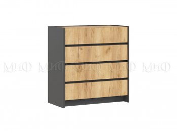 Комод 4ящ. Остин крафт/графит (Миф) в Новоуральске - novouralsk.mebel-e96.ru